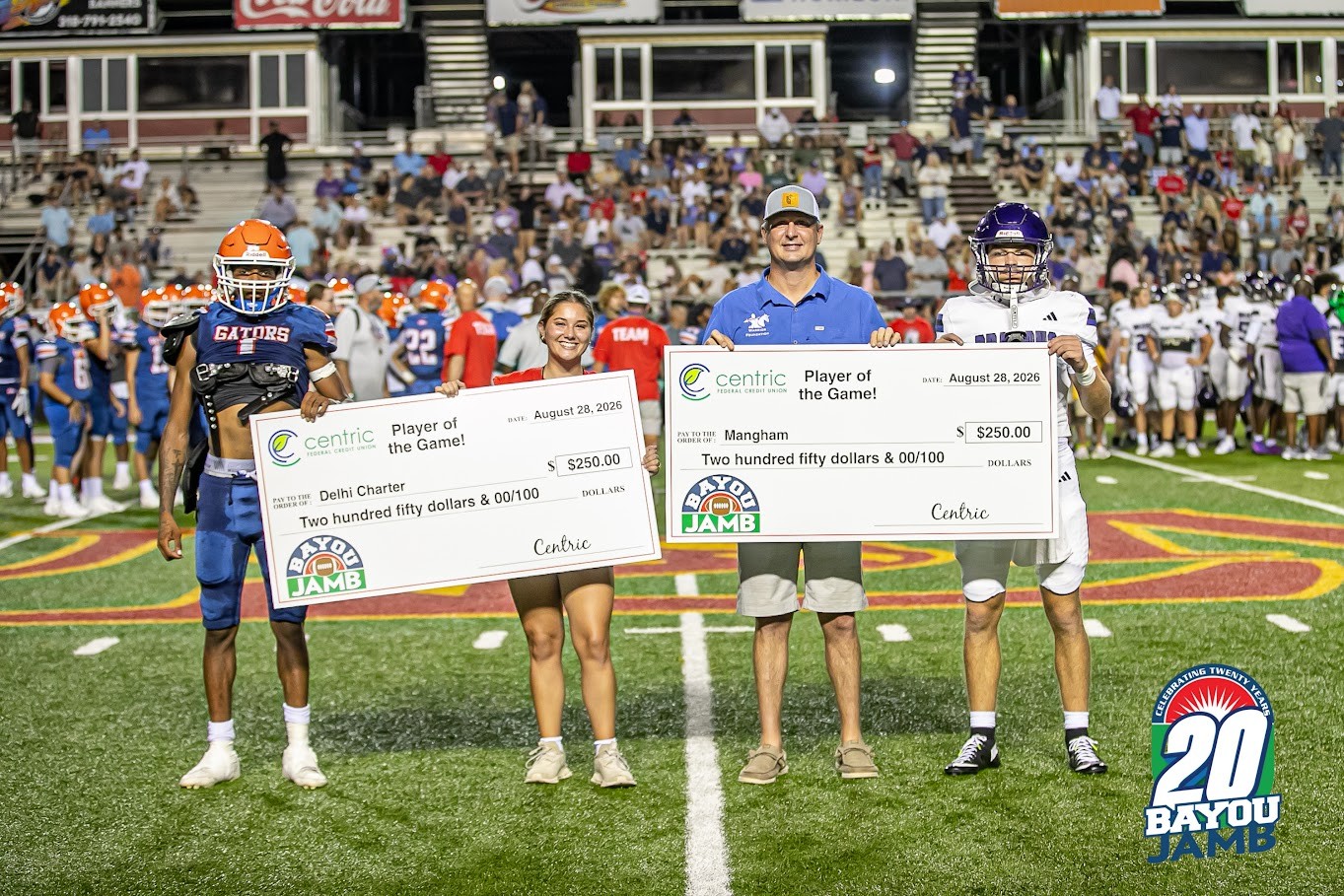 Student-athletes receive Centric Player of the Game recognition at Bayou Jamb in 2026